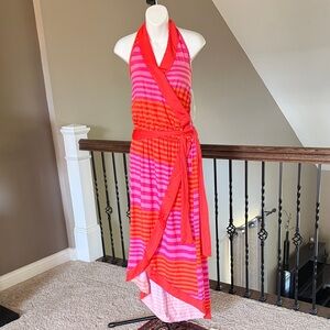 Mud Pie Pink and Red Wrap Dress